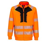 PORTWEST Sweat à capuche zippé Haute-Visibilité DX4 Orange/Noir L - Vêtements de travail