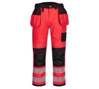 Portwest T501 Pantalon HV PW3 poches flottantes Rouge/noir - Taille 46 - Standard