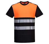 Portwest T-shirt PW311 PW3 haute visibilité classe 1 manches courtes Noir/Orange Taille L