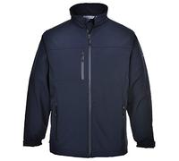 Portwest TK50 Blouson Softshell 2 Poches Latérales Zippées Doublure Polaire | Marine, XL, UPF 50+, Polyester, Coupe Ample, Résistant à L'eau, Lavable en Machine, Finition Déperlante sur le Tissu