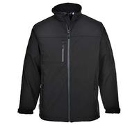 Portwest TK50 Blouson Softshell 2 Poches Latérales Zippées Doublure Polaire | Noir, XL, UPF 50+, Polyester, Coupe Ample, Résistant à L'eau, Lavable en Machine, Finition Déperlante sur le Tissu, Respirant