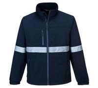 Portwest TK54 Softshell Iona Couches Doublure polaire Polyester Six poches | Marine, 2XL, EN 17353 Type B3, Cordon de Serrage, Bandes Réfléchissantes, Imperméable, Respirant, Thermique, Auto-Agrippant