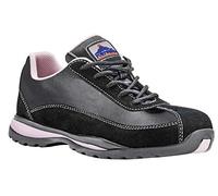 Portwest Trainer Femme S1P HRO, Couleur: Noir/Rose, Taille: 38, FW39BPR38