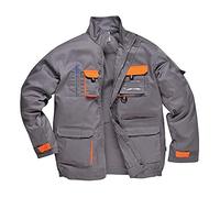Portwest TX10 Veste Contrastée 1 Poche à Fermeture Éclair Coupe Standard | Gris, 4XL, UPF 50+, Polyester, Porte-Badge Amovible, Tissu Pré-Rétréci, Auto-Agrippant, Multipoche, Hiver