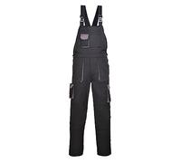 Portwest TX12 Salopette de Travail à Bretelles Contrastées Texo Homme Noir Grande Taille, XL