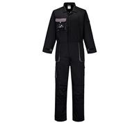 Portwest TX15 Combinaison Texo Panneaux Contrastant Porte-Badge Amovible | Noir, 2XL, UPF 40+, EN 14404, Braguette Zip Caché, 2 Poches Latérales, Tissu Pré Rétréci, Ceinture Semi-Élastiquée, 14 Poches