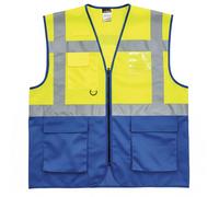 Portwest C476 Gilet Executive Warsaw Jaune/Royal - Taille 5XL