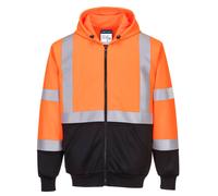 Portwest Veste Sweat Capuche Zippée Haute Visibilité B315 Jaune Orange