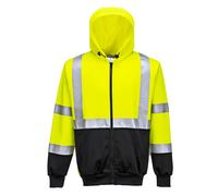 Portwest Veste Sweat Capuche Zippée Haute Visibilité B315 Jaune Orange