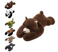PORUPAEL Coussin en peluche lesté - Doudou lesté - Doux - Coussin décoratif pour chambre d'enfant - Cadeau d'anniversaire (ours, 45 cm)