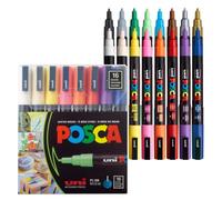 Posca 186516 - Set de 16 Marqueurs PC3M, Pointe Conique Fine, Couleurs Classique