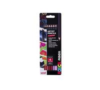 POSCA KPE-200 Lot de 6 crayons de couleur à l'huile et à la cire Pointe résistante de qualité supérieure pour les arts et l'artisanat Utilisation multi-surfaces sur bois, tissu, papier, carton et