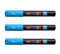 Posca Lot de 3 marqueurs PC-1M Uni-Ball (gamme complète de 22 couleurs disponibles)