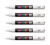 Posca Lot De 5 Marqueurs Pointe Conique Extra-Fine Pc1mc 0,7 - 1mm Blanc