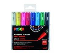 Posca Marqueurs PC1MC – Pointe conique extra-fine 0,7–1 mm – Boîte 8 unités