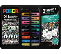 Posca Marqueurs pigmentés DOODLE ART – POSCA/20 021 – boîte métallique de 20