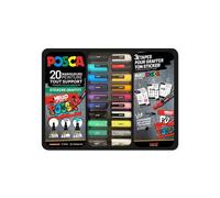 Posca - Malette - Stickers Graffiti - 20 Marqueurs - Pc1-1m - Pc-3m - Pc-5m
