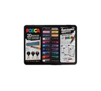 Posca Mallette Graffiti 20 Marqueurs Pointes Assorties Couleurs Classiques