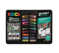 POSCA M POSCA/20 021 POSCA Marqueurs pigmentés « DOODLE ART », boîte métallique de 20