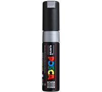 POSCA - Marqueur acrylique PC-8K à pointe biseautée large, argent | Marqueur à pointe biseautée de 8 mm pour presque toutes les surfaces