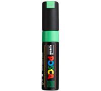 POSCA - Marqueur acrylique PC-8K à pointe biseautée large, vert fluo | Marqueur à pointe biseautée de 8 mm pour presque toutes les surfaces