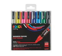 Posca – Ensemble de marqueurs à peinture acrylique PC-5M – 8 couleurs, pointe moyenne