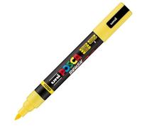 POSCA - Marqueur Brush PC5BR - Pointe Semi-Flexible moyenne 1-4 mm - Peinture Acrylique à Base d'Eau et Pigments - Uni Mitsubishi Pencil - Tout Support - 1 Feutre Jaune