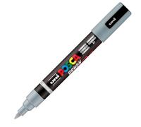POSCA - Marqueur Brush PC5BR - Pointe Semi-Flexible moyenne 1-4 mm - Peinture Acrylique à Base d'Eau et Pigments - Uni Mitsubishi Pencil - Tout Support - 1 Feutre Gris