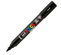 POSCA - Marqueur Brush PC5BR - Pointe Semi-Flexible moyenne 1-4 mm - Peinture Acrylique à Base d'Eau et Pigments - Uni Mitsubishi Pencil - Tout Support - 1 Feutre Noir