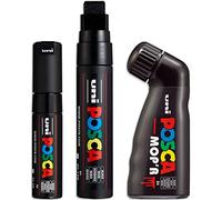 POSCA Marqueurs noir | MOP'R PC-17K PC-8K | Lot de 3 marqueurs