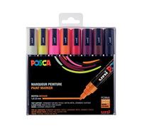Posca – Marqueurs PC-5M – Pointe conique moyenne – Couleurs chaudes – 8 pièces multicolores