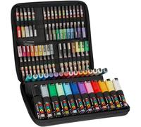 POSCA - Mitsubishi Pencil - Mallette 60 marqueurs Pointes Extra-Fines PC1MC / Fines PC3M / Moyennes PC5M / Biseautées PC8K - Marqueurs Peinture à Base d'Eau - Tout Support