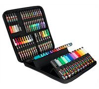 POSCA - Mitsubishi Pencil - Mallette 60 marqueurs Pointes Extra-Fines PC1MC / Fines PC3M / Moyennes PC5M / Biseautées PC8K - Marqueurs Peinture à Base d'Eau - Tout Support
