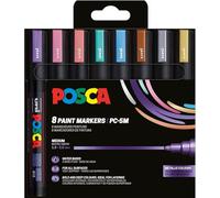 Marqueur Posca couleurs métallisées assorties pointe conique 1,8 à 2,5 mm - Boîte de 8