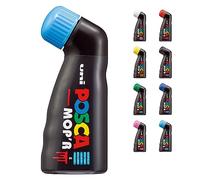 POSCA - Uni Mitsubishi Pencil - Marqueur MOP'R - Pointe Ronde XXL 3-19 mm - Forme Ergonomique, Corps Semi-Rigide - Marqueur Peinture À Base d'Eau - Tout Support - Bleu Clair