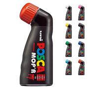 POSCA MOP'R, Marqueur peinture base eau - Tout Support - Rouge | Uni Mitsubishi Pencil - Pointe tampon ronde XXL 3-19mm. Créations XXL & coulures maîtrisées. Permanents sur surface poreuse