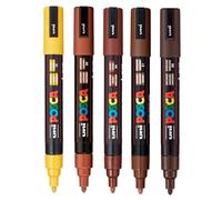 posca Paint Art Lot de 5 marqueurs de 5 m avec pointes réversibles Marron