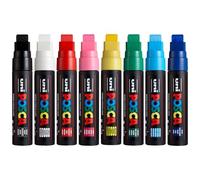 Posca PC-17K Lot de 8 marqueurs permanents à base d'eau Pointe biseautée 15 mm