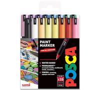 Posca - PC-1MR Lot de 16 marqueurs de peinture artistique - Dans une pochette en plastique - Kit de démarrage