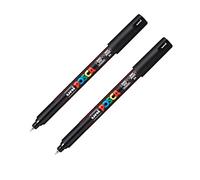 Posca PC-1MR Lot de 2 marqueurs à peinture Pointe 0,7 mm Encre noire