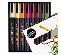 Posca PC-3M Coffret cadeau de 8 marqueurs à peinture, couleurs d’automne, 0,9 à 1,3 mm