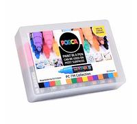 POSCA PC-7M Lot de 15 marqueurs permanents à pointe ogive large pour loisirs créatifs Utilisation multiple sur bois, métal, papier, toile, carton, verre, tissu, céramique, galets, porcelaine, lot de