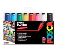 Posca - PC-8K - Marqueurs peinture - Pointe biseautée de 8 mm - Lot de 8 dans un coffret cadeau (assortiment assorti)