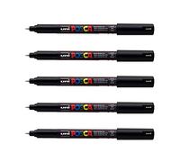 Lot de 5 marqueurs Posca PC-1MR noir | pointe extra-fine calibrée