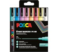 Posca Marqueur à pigment PC-3M – Pointe fine 0,9-1,3 mm – Étui 8 Couleurs douces