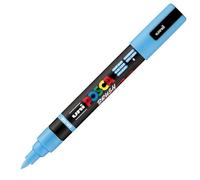 POSCA PC5BR, Marqueur peinture Brush base eau - Tout Support - Bleu Clair | Uni Mitsubishi Pencil - Pointe semi-flexible moyenne 1,0-4,0mm. Couleurs couvrantes, permanentes sur surfaces poreuses