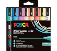 Posca – Pochette 8 marqueurs PC5M – Pointe moyenne – Peinture à base d'eau – Couleurs douces