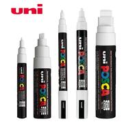 Posca - pinceau marqueur blanc, stylos permanents imperméables, ne se décolorent pas, haute brillance, Art de roche, peinture sur tissu, Graffiti sur chaussures, fabrication de pôster PC-8K White