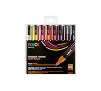 Posca – Marqueurs PC-5M – Pointe conique moyenne – Couleurs chaudes – 8 pièces multicolores