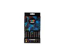Posca Set De 6 Crayons De Couleur Posca Pencil Couleurs Assorties